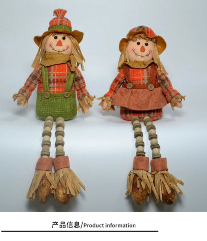 Espantalho Pernas conjunto de 1 espantalhos sentados com pernas longas, verde, ferrugem