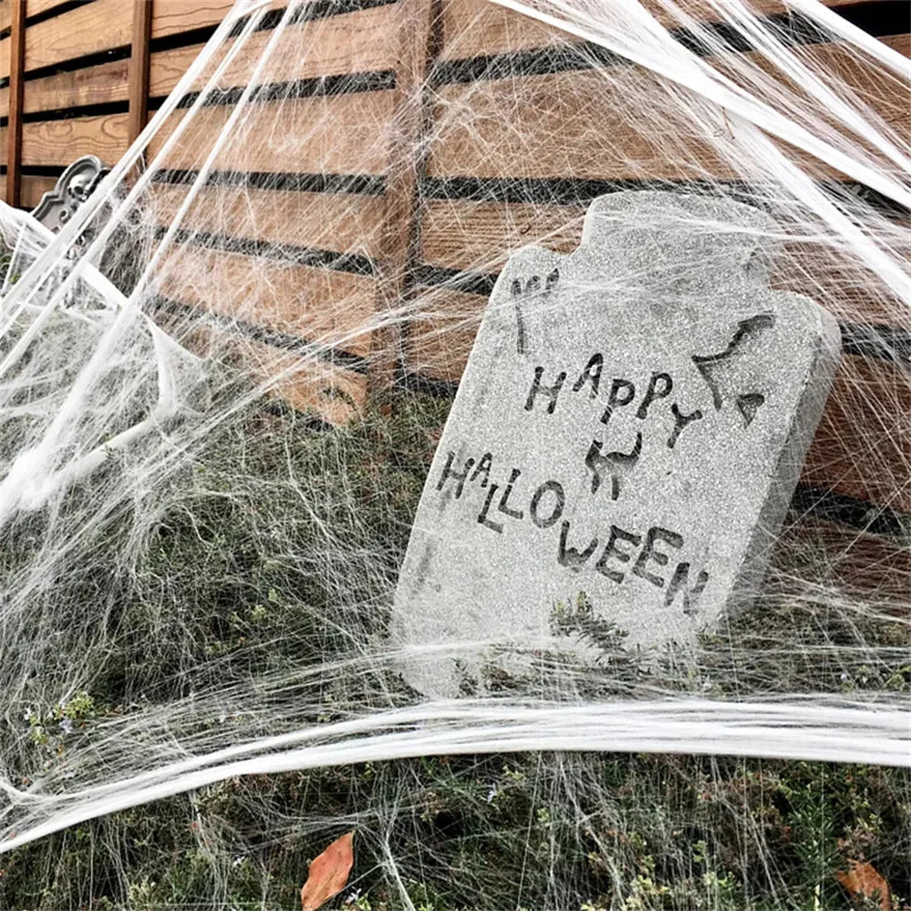 Teia de Aranha Branca para Decoração de Festas e Teia de Aranha Branca