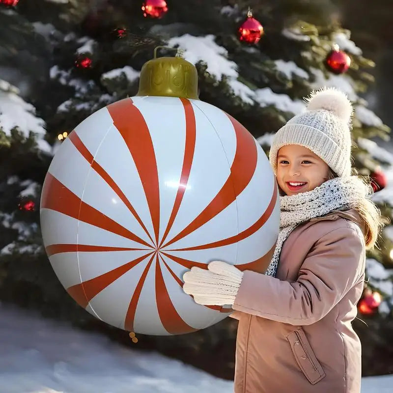 Bola inflável gigante de Natal - 60cm  decoração de casa jardim ao ar livre