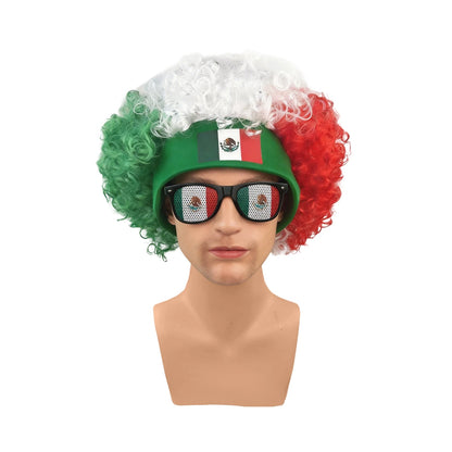 Kits Torcedor Copa do Mundo 2 peças Torcida Kit Torcedor Óculos e Peruca Copa Mundo
