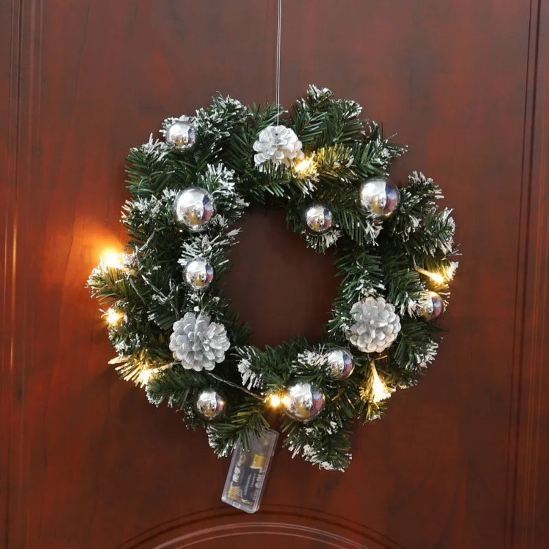 Guirlanda de Natal 40cm Guirlanda de Natal com pinhas artificiais bagas e flores férias