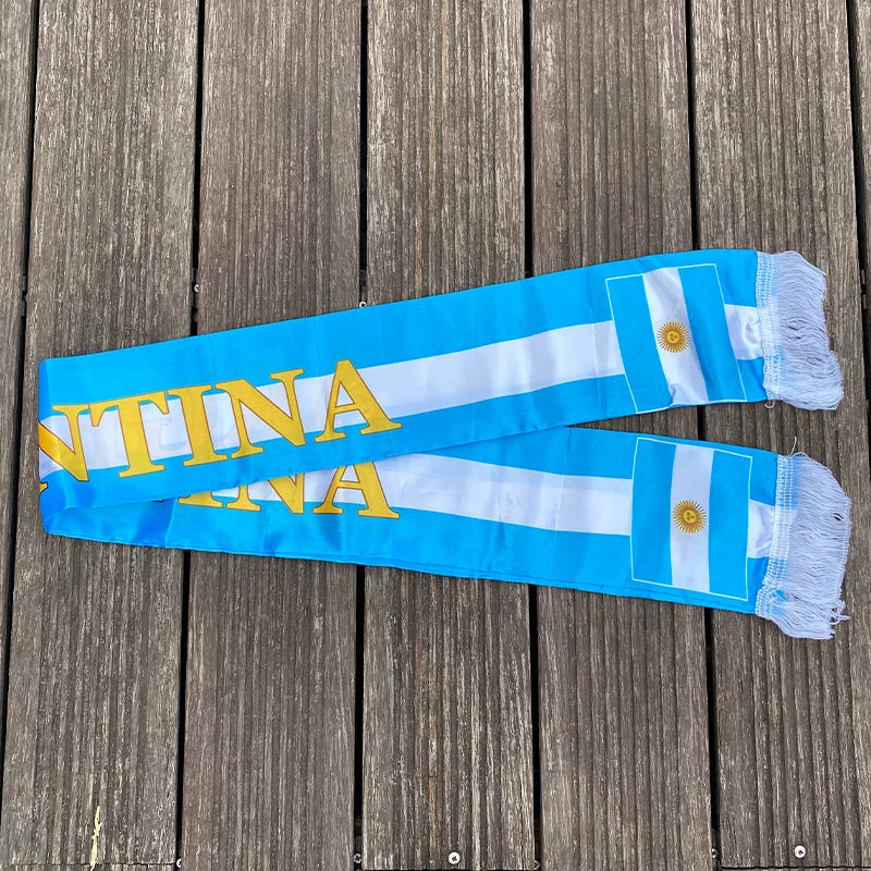 Cachecol de futebol da Copa do Mundo, presente íntimo lenço de futebol para exterior