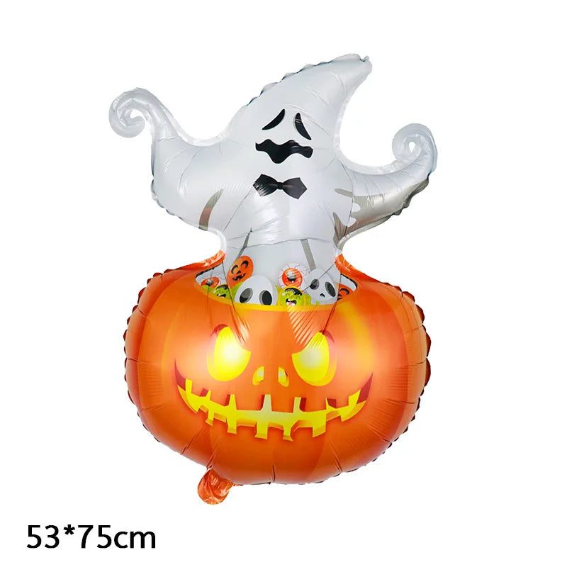 Balões grandes Halloween, conjunto independente balões grandes alumínio, abóbora