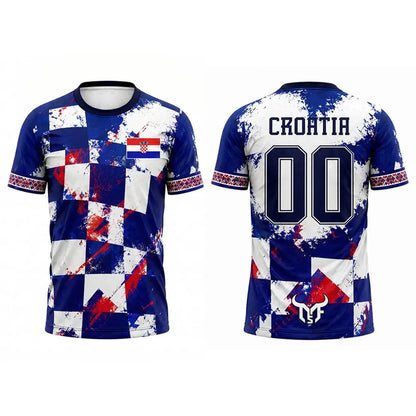 Camisa de futebol Croatia #00 Croatia Home Camiseta Esportiva Masculina Croácia 3D