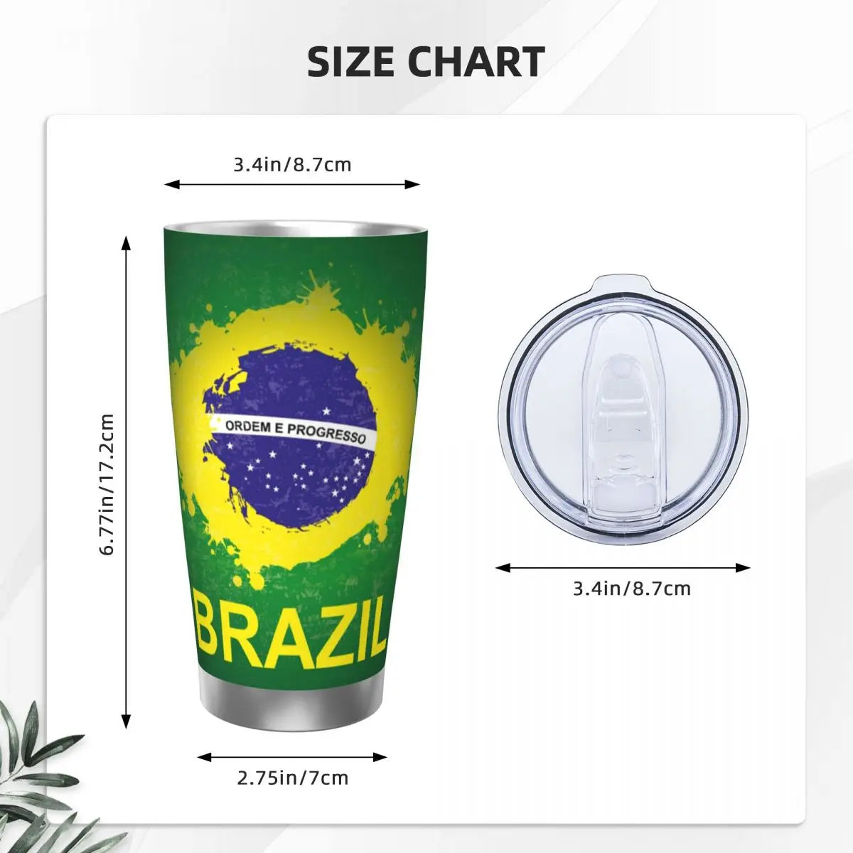 Caneca de copa do mundo café isolada com bandeira do Brasil copo volta às aulas 590 ml