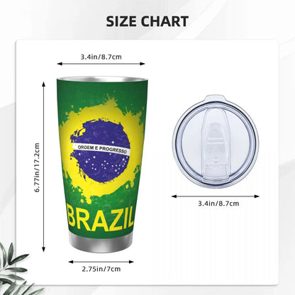 Caneca de copa do mundo café isolada com bandeira do Brasil copo volta às aulas 590 ml