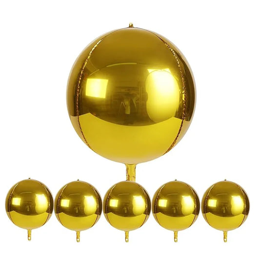 Balões 4D 10 peças de balões de alumínio de 38 cm, balões redondos de esfera e balões