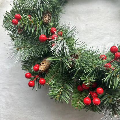 Decoração de Natal, Guirlanda Festão Aramado, 40cm e 60cm, Verde/Vermelho