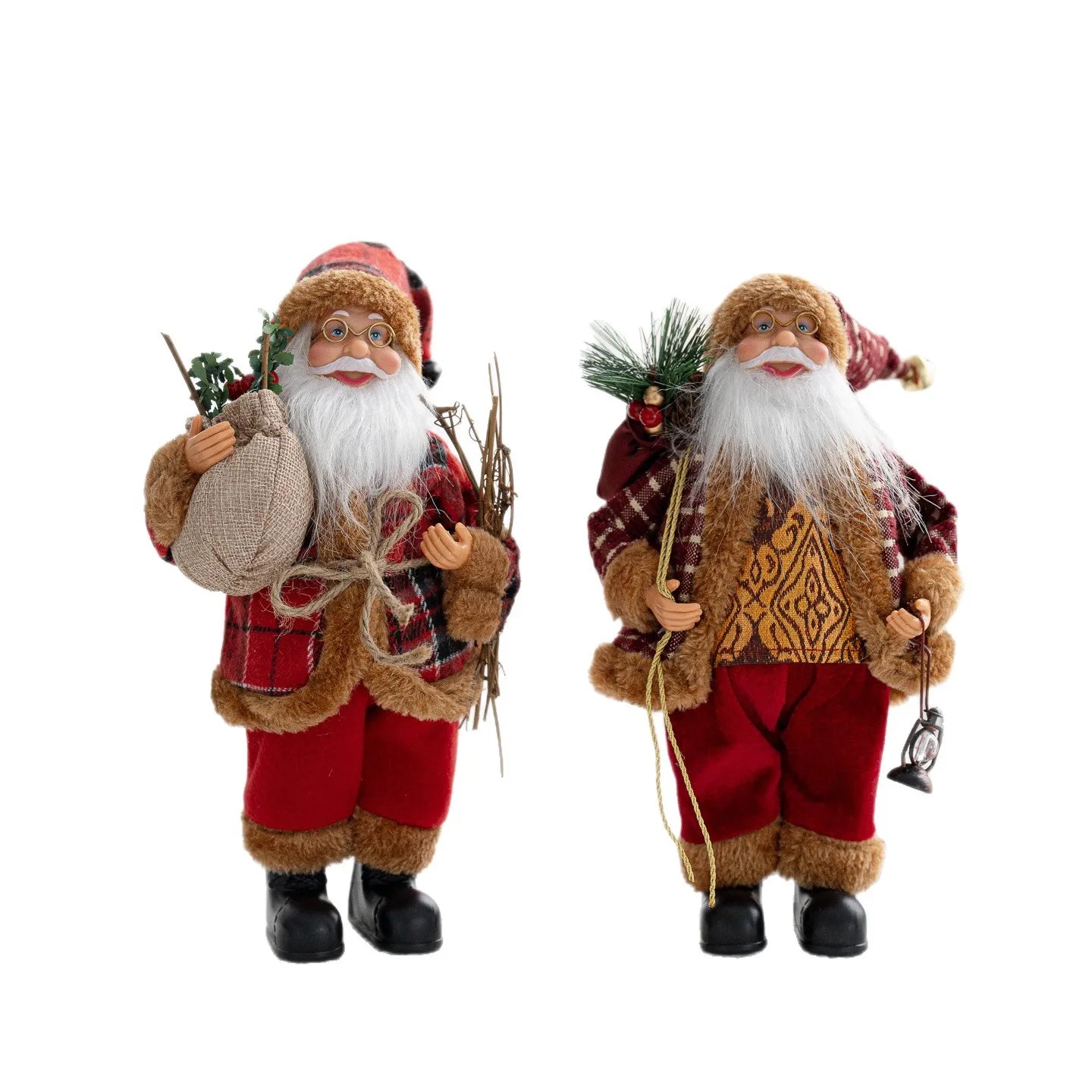 Boneco Papai Noel Lanterna Vermelho decoração de mesa de papai Noel de 30CM*11.81