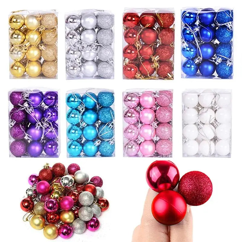 Bola de Natal 24 Peças de Enfeites de Bola de Natal Inquebráveis 4cm*6cm*8cm*10cm