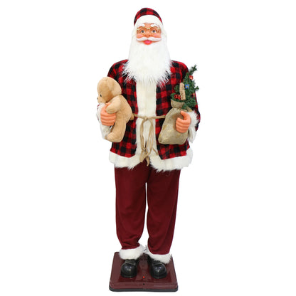 Boneco Papai Noel de Shopping Decoração 1.8 metros e Papai Noel Musical com Saxofone