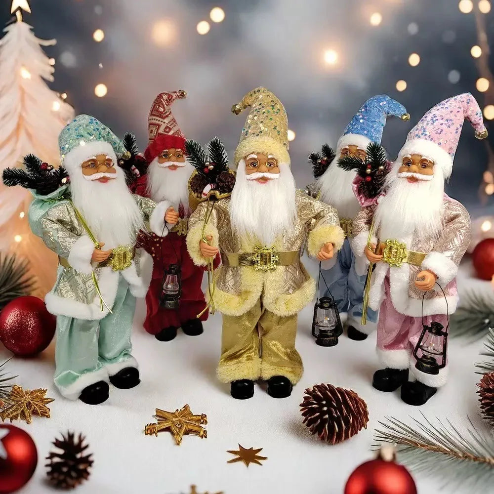 Decoração Natal Papai Noel Papai Noel de 34CM*20CM em pé estátua Papai Noel coleção