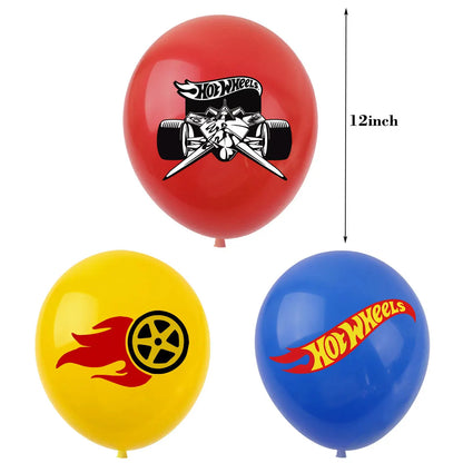 Kit Festa Hot Wheels com Balões e Decorações de Aniversário (23 peças)