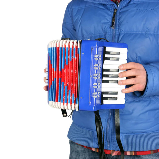 Acordeão Mini Instrumentos Musicais com Chaves Botão Alça para Crianças Crianças