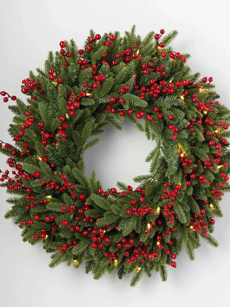 Guirlanda de Natal para porta da frente, decoração de guirlanda de Natal, guirlanda Natal