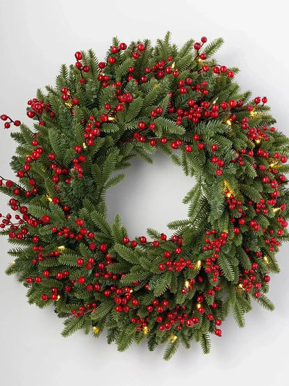 Guirlanda de Natal para porta da frente, decoração de guirlanda de Natal, guirlanda Natal