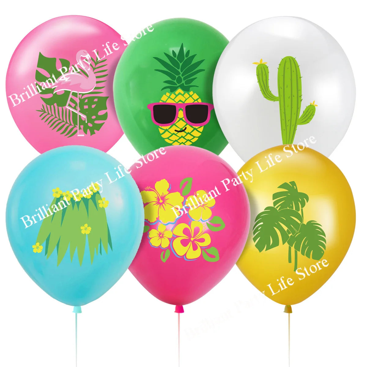 12 Peças Balões Festivos de Folhas de Aniversário Balões Verdes para Decoração Havaiana