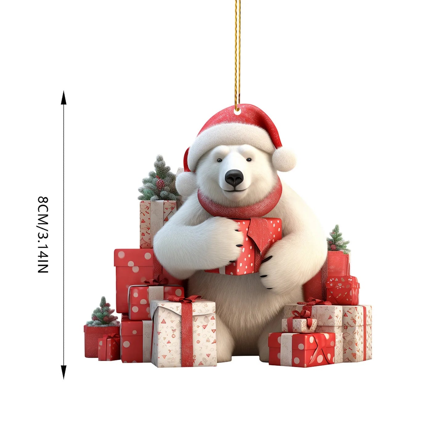 Nature Vibe 12,6 polegadas Sisal urso polar mãe e bebê decorações de Natal