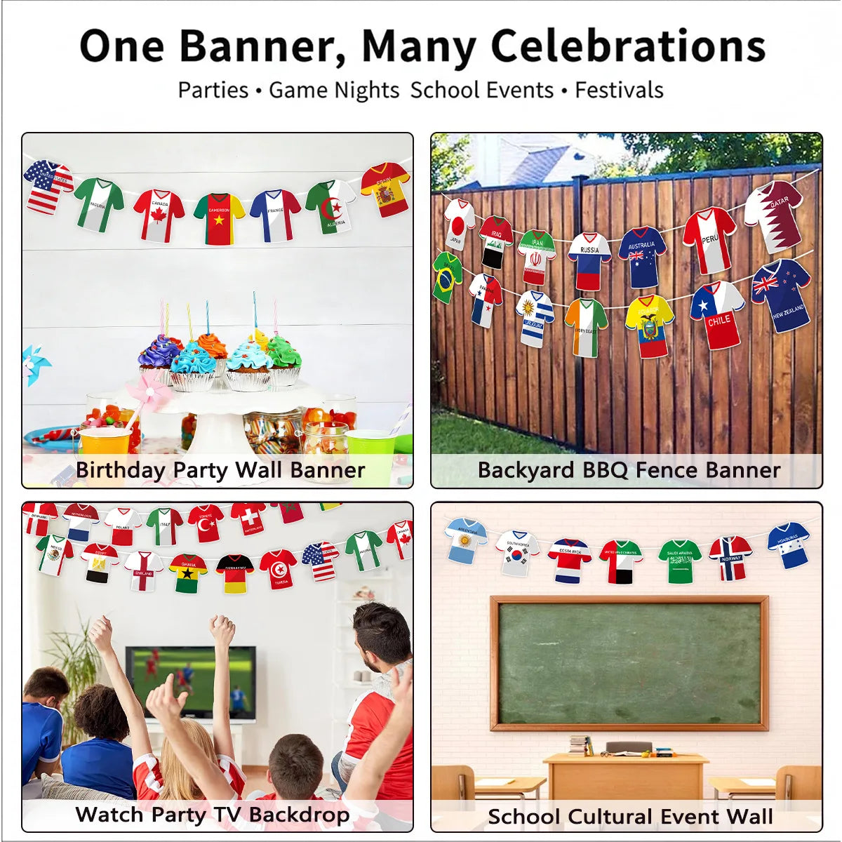 Bandeirinhas Copa do Mundo Internacional Decorativos De Futebol Para Festas E Bares