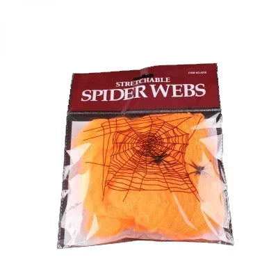 Teia de Aranha Esticável com 2 Aranhas Decorativas para Halloween
