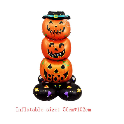 1 Balões de Halloween, 52" enormes, árvore fantasma, abóbora, bruxa, morcego, aranha
