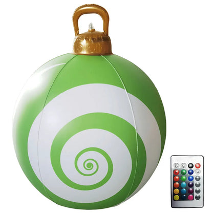 Grandes Bolas Infláveis de Natal, 24", Bola Inflável Gigante de PVC Decorada Natal e Bola