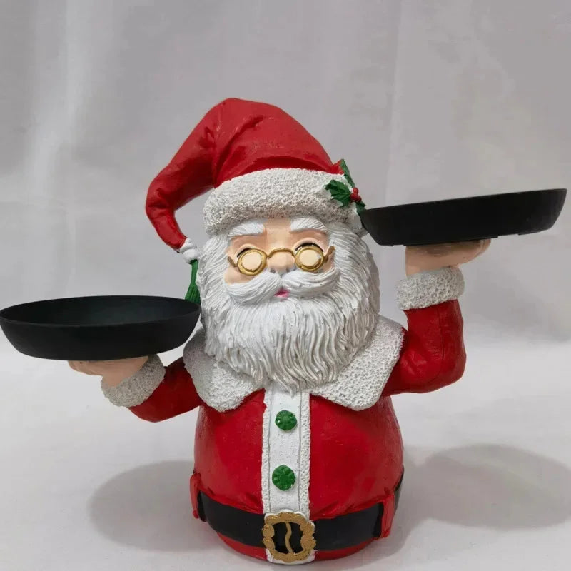 Suporte de Doces Boneco de Neve Enfeite Decorativo de Natal, Formato Boneco de Neve em Resina