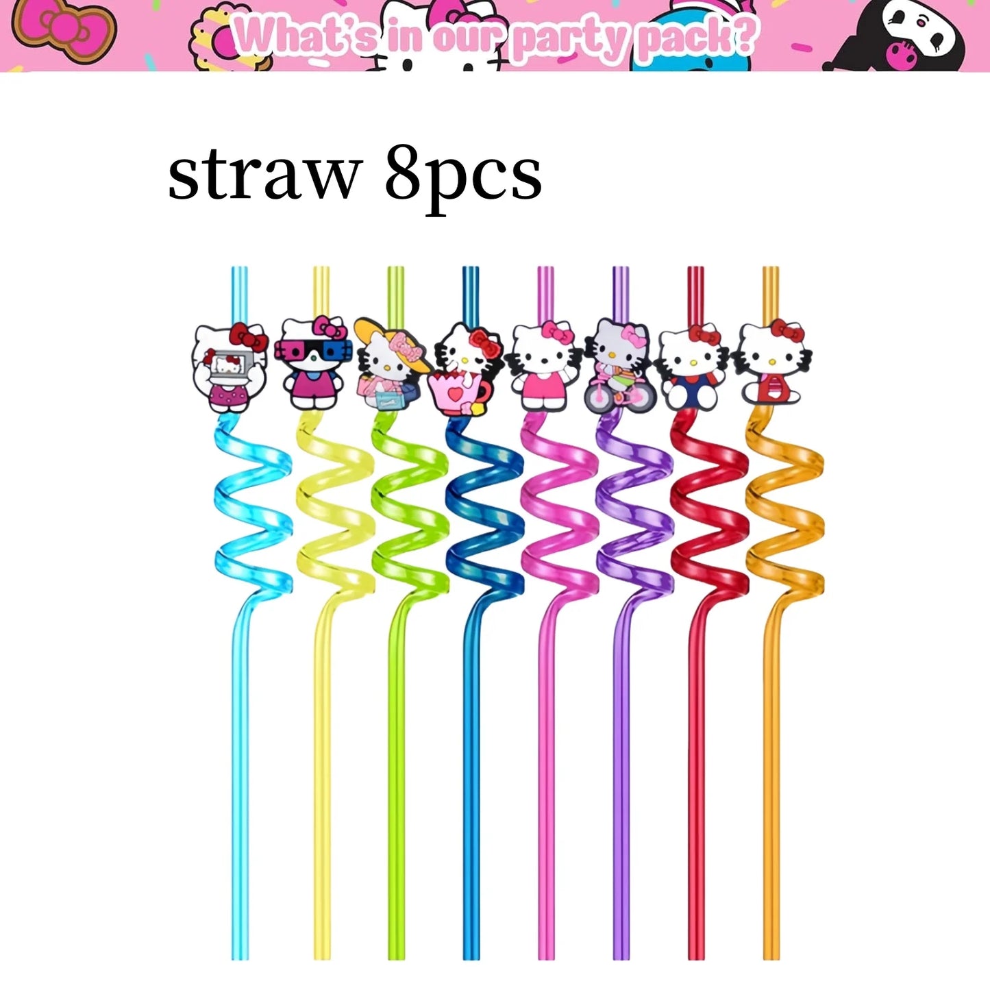 Kit de hello kitty para decoração de festa de aniversário de Kitt - 217 peças, incluindo top