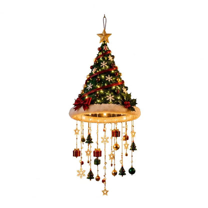 Luminária Pendente / Enfeite de Natal em Formato de Sino ou Chapéu de Papai Noel com LED