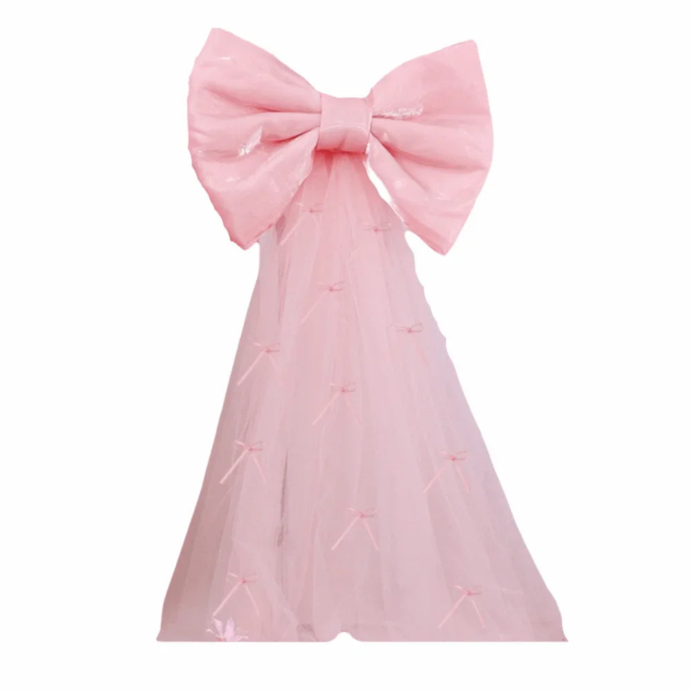 Laços grandes de banco de casamento caudas longas 50 x 38 cm, decorações corredor