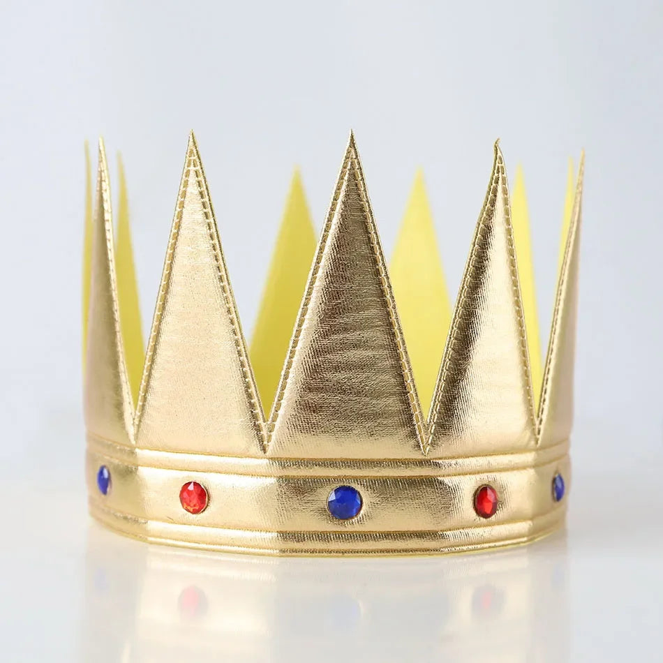 Coroa para Cabeça Festa Reinado do Masculino e Feminino Azul - 1 unidades