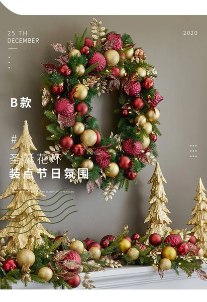 Guirlanda de Natal para porta da frente, decoração de guirlanda de Natal, guirlanda Natal