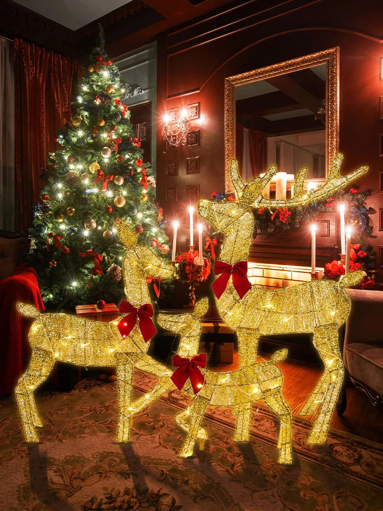 Rena de Natal Iluminada | Feriado iluminado Fawn Deer Farm decorações