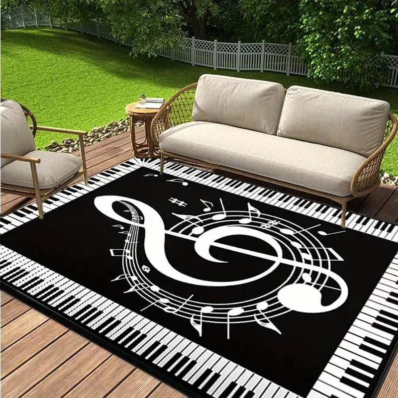 Tapete Marrom Sala de Violão Instrumentos, Tapetes Decorativos Tapete Lavável 9cmx1.5m