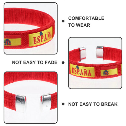 Pulseira para torcedor, Pulseiras com estampa de bandeira, Pulseiras com alça flexível
