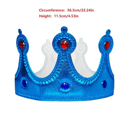 Coroa para Cabeça Festa Reinado do Masculino e Feminino Azul - 1 unidades