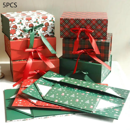 Caixa de Presente Dobrável de Natal em Papel Rígido com Tampa Caixa de Presente de Natal