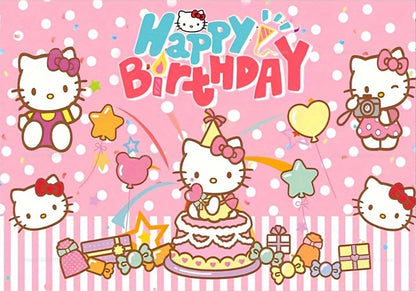 Cenários para festa Hello Kitty Girls  para festa de aniversário de gatinho, lembrancinhas