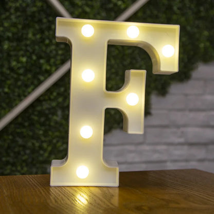 Letras de LED para letreiros, 26 letras iluminadas do alfabeto, luzes LED alimentadas