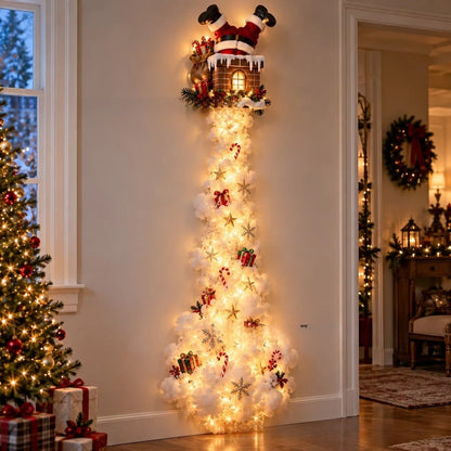 Luminária de Parede Caminho Mágico de Natal, Decoração de Parede com Cena Natalina em LED 3D Brilhante
