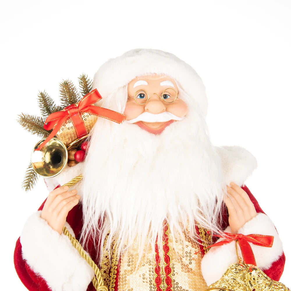 Boneco Papai Noel 60Cm Com Dourado