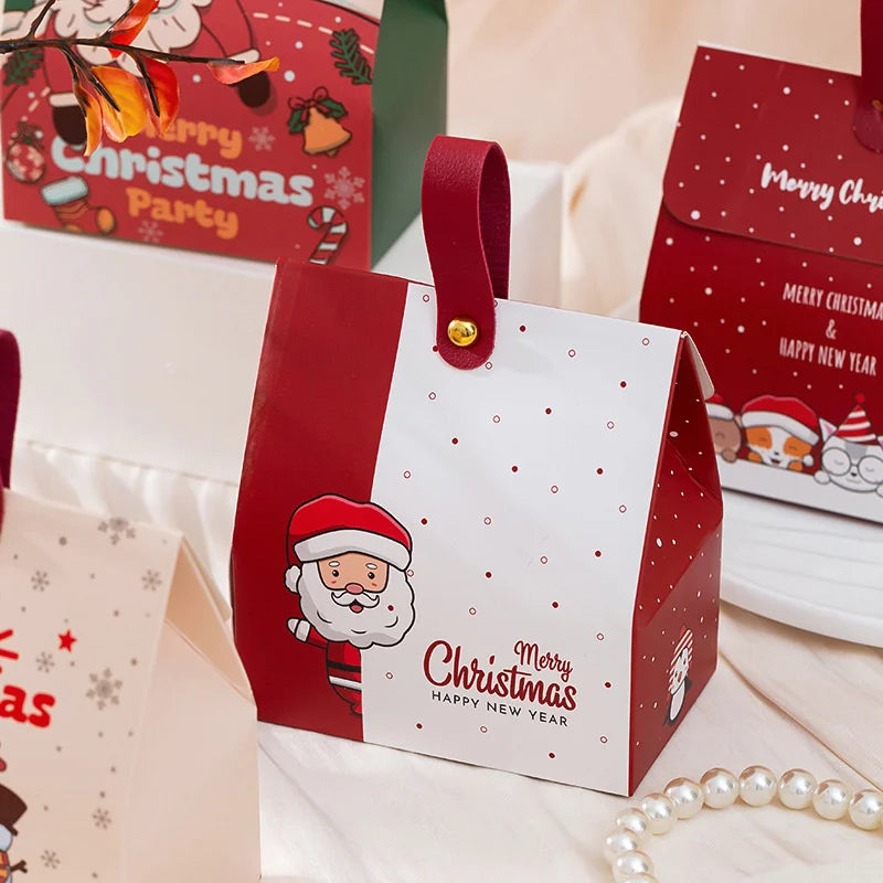 Sacola Temática de Natal 12 Peças Caixa de Embalagem de Frutas de Natal Caixa Presente