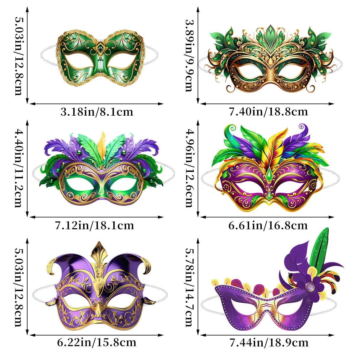 Máscara De Decoração De Festa de Papel Temática De Carnaval De Carnaval 24 peças