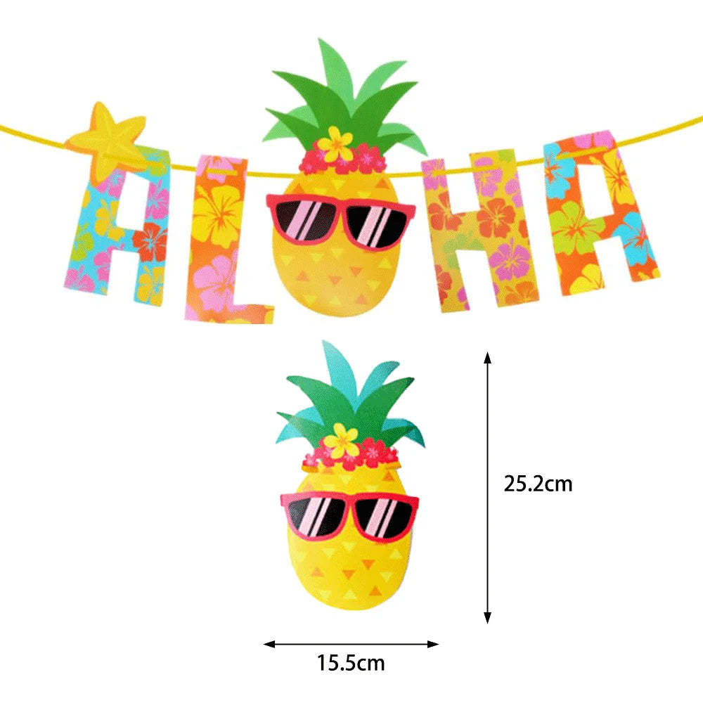 Conjunto de decorações de festa de luau tropical, lembrancinhas de festa de praia