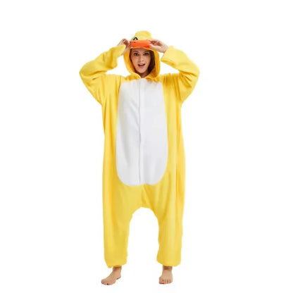 Fantasia Adulto Pintinho Amarelinho Pijama Macacão Unissex Infantil 140 e Adulto S-XXL