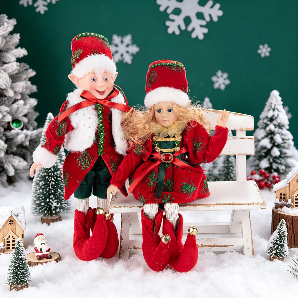 Bonecos de Elfo de Natal, 45cm Macios e Adoráveis enfeites Árvore de Natal Elfos Árvore Natal
