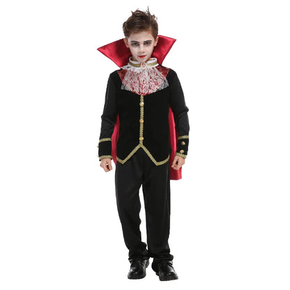 Fantasia Infantil Drácula Vampiro Halloween Cosplay + Capa