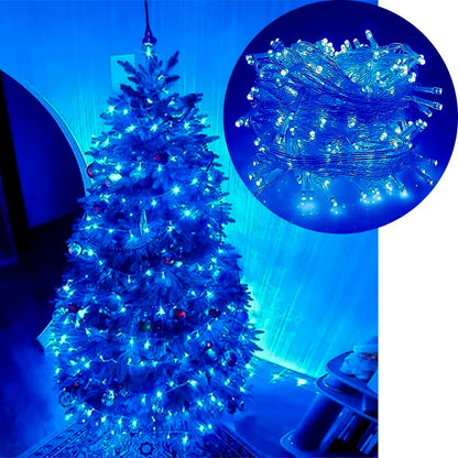 Pisca Cordão Varal Natal (Azul) e Pisca Cordão de Luz Fio Luzes Led Azul 10 Metros 220v