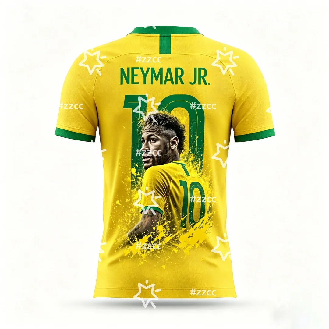 Camisa Copa do Mundo Brasil Neymar e Camiseta Neymar JR Core Juvenil Amarelo