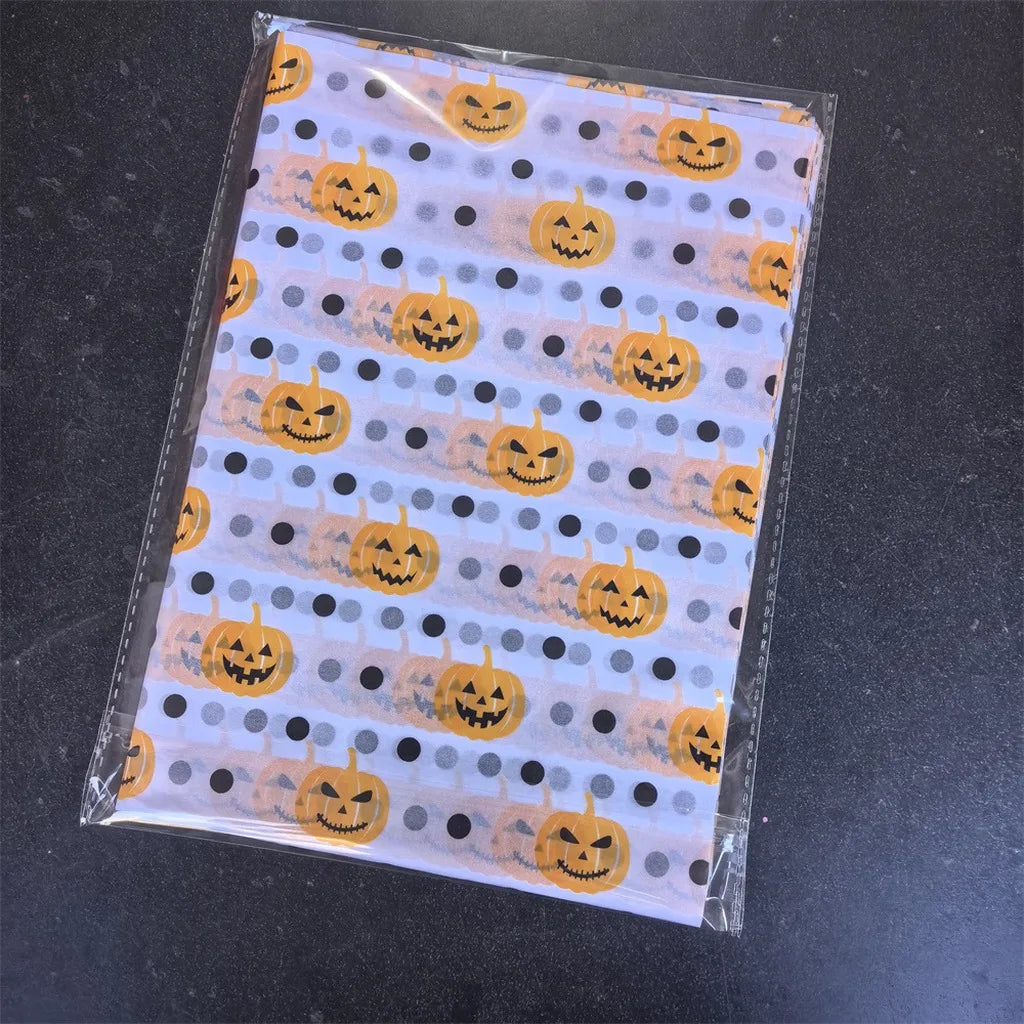 Papel de Seda 20 peças e Papel de Embrulho Decorativo com Temática de Halloween Colorido